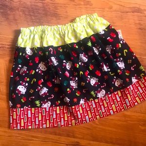 Hello Kitty Christmas skirt. Girls size 6/7. Handmade.